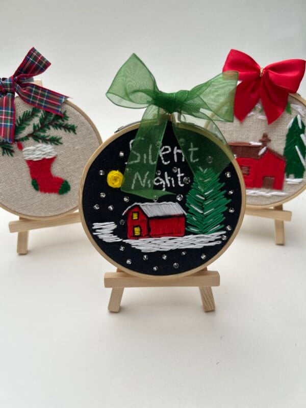 Embroidered Hoop Art - Silent Night