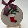 Embroidered Hoop Art - Christmas Stocking