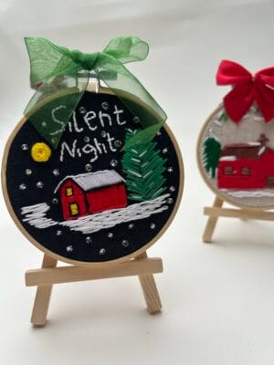Embroidered Hoop Art - Silent Night